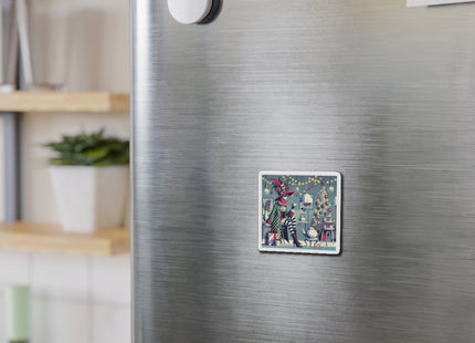 Whimsical Christmas Tea Party Die-Cut Magnets (5 Sizes)