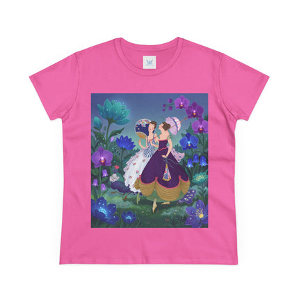 💜🌸 The Ladies Of The Enchanted Garden Cotton Tee – Art Deco Fashion Illustration