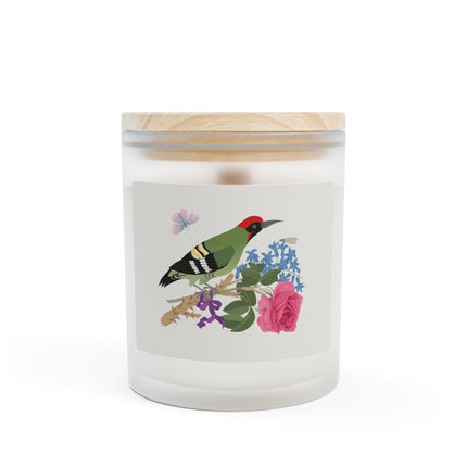 Woodpecker & Rose Frosted Glass Candle