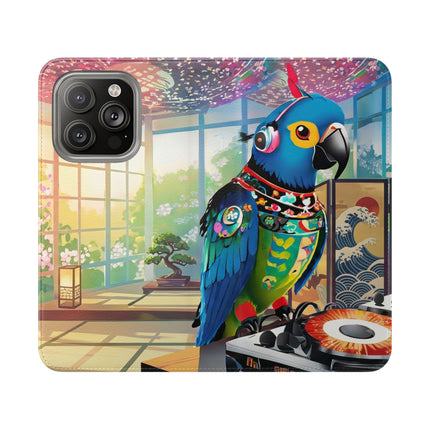 🎧🦜 Parrot DJ Flip Case – Neon Beats & Cyber Groove