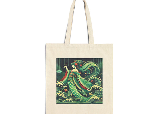 Mermaid Queen Rising from the Deep Cotton Canvas Tote Bag