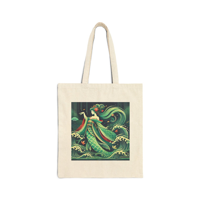 Mermaid Queen Rising from the Deep Cotton Canvas Tote Bag