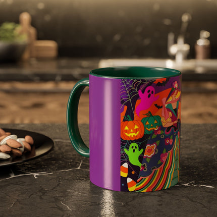 🌈👻 The Rainbow Ghost Masquerade Colorful Mug – Colorful Halloween Charm