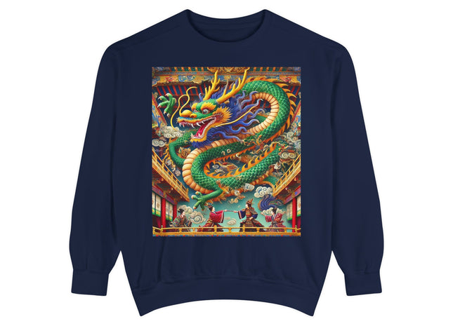 Tibetan Dragon Over Kabuki Duel Sweatshirt