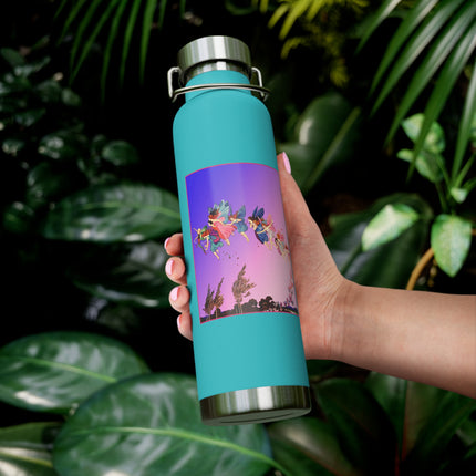 Fairies, Pixies, and Petals in Twilight's Embrace Copper Vacuum Insulated Bottle, 22 oz