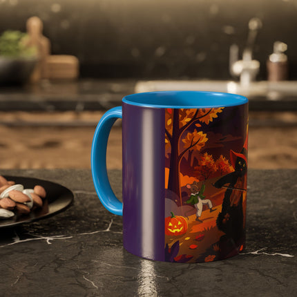 🐈‍⬛🎻 The Black Cat's Moonlit Melody Colorful Mug – Whimsical Halloween Music