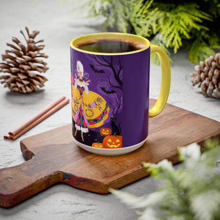 🎭🌹 The Harlequin Rose Masquerade Colorful Mug – Theatrical Halloween Romance