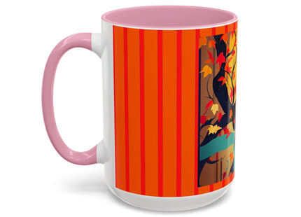 Black Cat in Kimono Colorful Mugs, 11oz