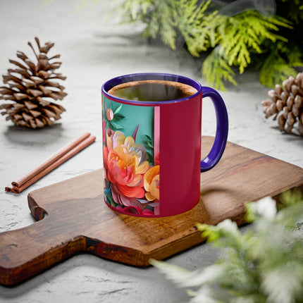 Peonies in Full Bloom Colorful Mugs (11oz, 15oz)