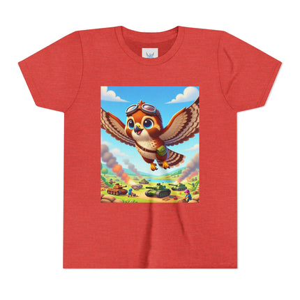 Red-Tailed Hawk in Battle Youth Short Sleeve Tee