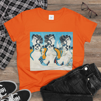 Reproduction of Ladies in Blue by Emile Gilliéron Women's Midweight Cotton Tee