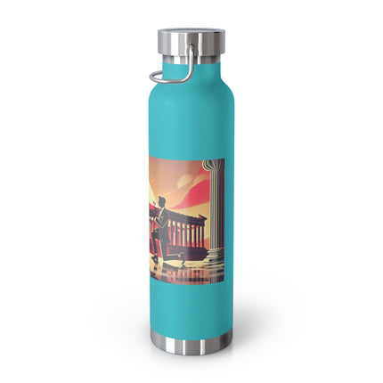 Art Deco Valentine's Romance Copper Vacuum Insulated Bottle, 22oz