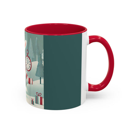 Candy Cane Timekeeper Bunny Colorful Mugs (11oz, 15oz)