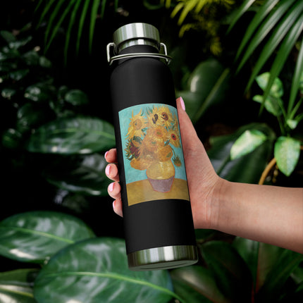 Vase with Twelve Sunflowers by Vincent Van Gogh Copper Vacuum Insulated Bottle, 22oz