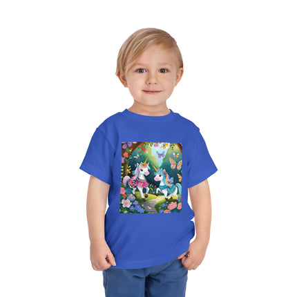 Baby Unicorns and Fluttering Butterflies Toddler Short Sleeve Tee