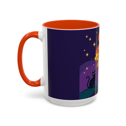 🎃🕯️ Moonlit Pumpkin Masquerade Colorful Mug – Whimsical Halloween Charm