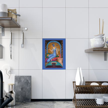September & Sapphire Ceramic Tile — Gem Series by Sofia Chiostri