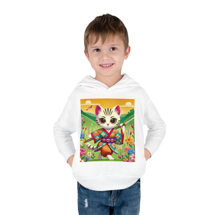 Samurai Kitten Toddler Pullover Fleece Hoodie