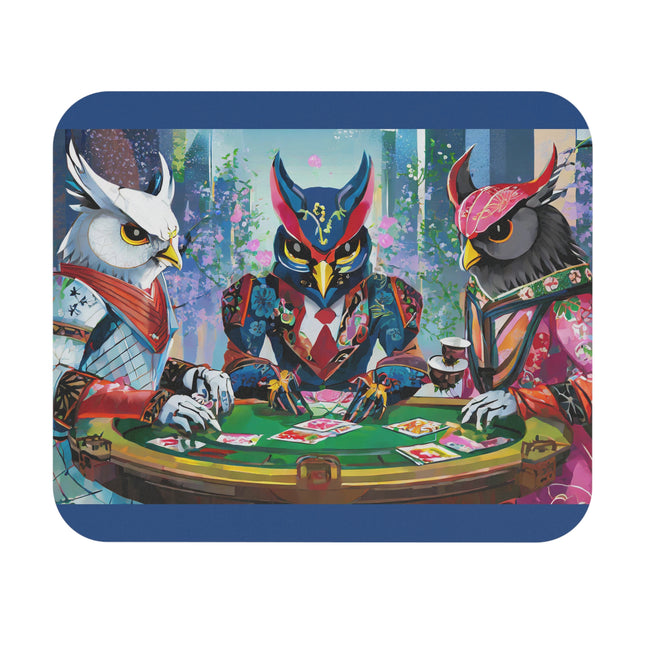 Cyberpunk Owl & Raven Mouse Pad, Rectangle