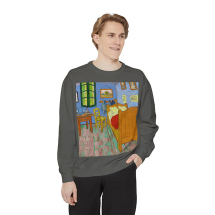 The Bedroom by Vincent van Gogh Unisex Garment-Dyed Sweatshirt