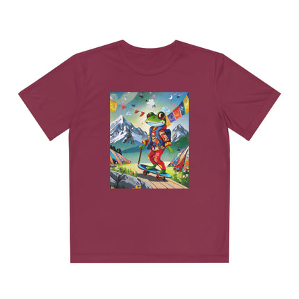 Skateboarding Frog Youth Competitor Tee – Whimsical Adventure & Playful Energy