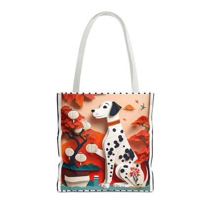 Dalmatian at an Autumn Bonsai Exhibition Tote Bag (AOP)