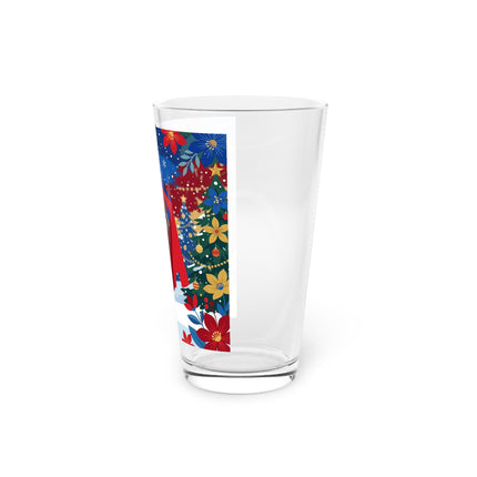 🎭❄️ The Christmas Masquerade Lady Pint Glass – Art Deco Holiday Fantasy