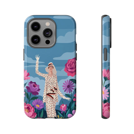 🌺👒 The Grand Flower Promenade Phone Case – Art Deco Fashion Illustration
