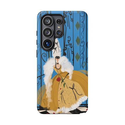 🎭🌹 The Lady At The Masquerade Gates Phone Case – Art Deco Fashion Illustration