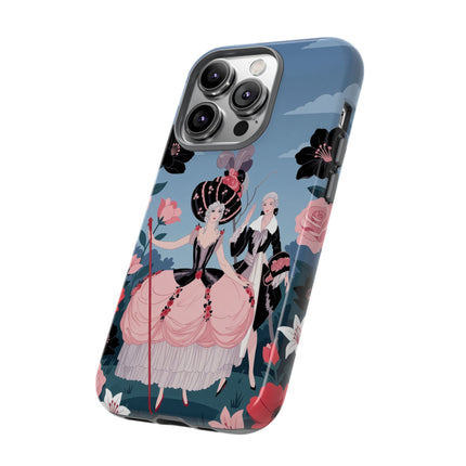 🌹🎭 The Rose Masquerade Promenade Phone Case – Art Deco Floral Elegance