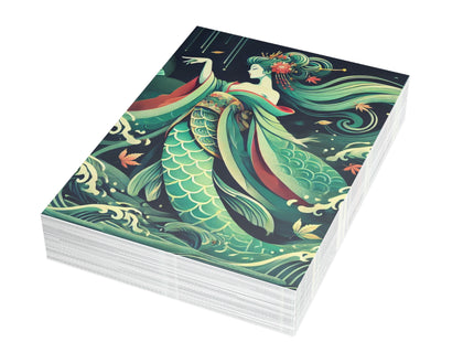 Mermaid Queen Rising from the Deep Postcards (envelopes included) - Bundles of 10, 30, 50 Pieces