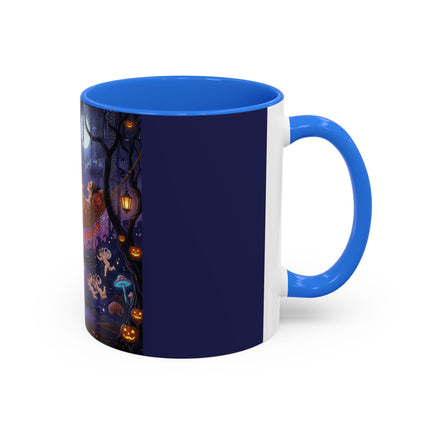🌙🎃 Moonlit Mischief In The Pumpkin Grove Colorful Mug – Whimsical Halloween Fantasy