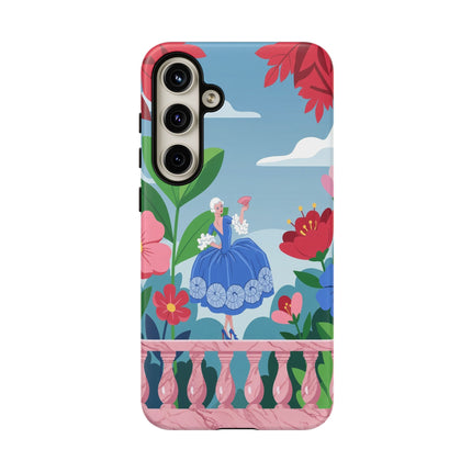 🌺🪭 The Lady Of The Grand Flower Terrace Phone Case – Art Deco Garden Elegance