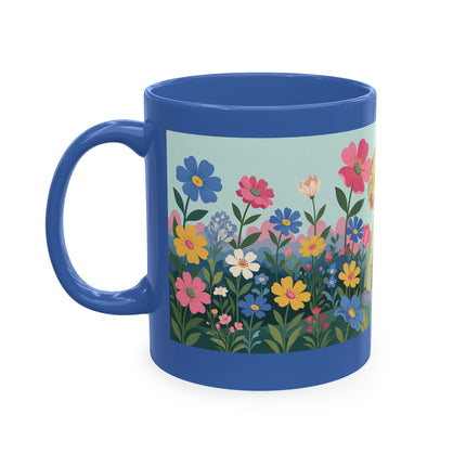 🌼🪭 The Lady Of The Grand Flower Garden Ceramic Mug – Art Deco Garden Whimsy