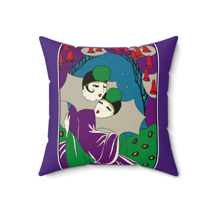 Two Pierrots Spun Polyester Square Pillow