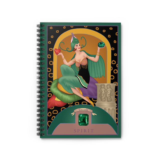 May & Emerald (from the Gem Series) by Sofia Chiostri Spiral Notebook - Ruled Line