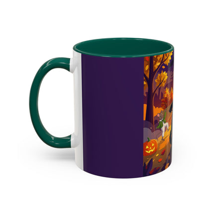 🐈‍⬛🎻 The Black Cat's Moonlit Melody Colorful Mug – Whimsical Halloween Music