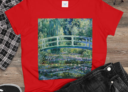 Water Lilies and Japanese Bridge by Claude Monet Women's Midweight Cotton Tee