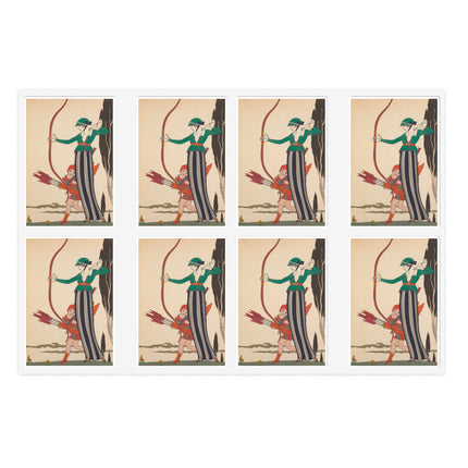 L'Arc Rouge by George Barbier Sticker Sheets