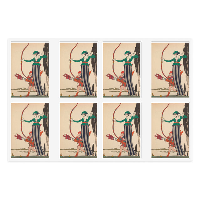 L'Arc Rouge by George Barbier Sticker Sheets