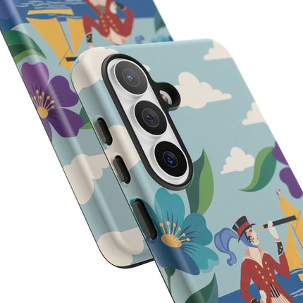 🌊🔭 The Lady Of The Seaside Lookout Phone Case – Art Deco Nautical Adventure