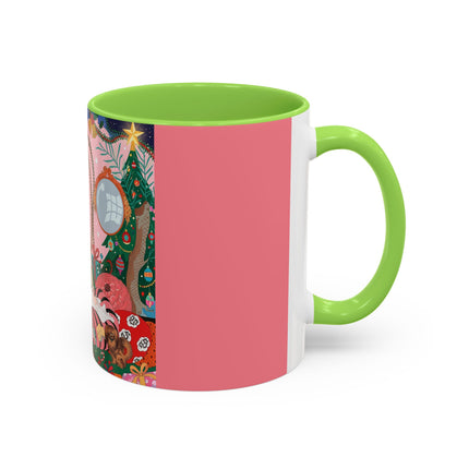 🎀🎄 Christmas Morning In The Rose Parlor Colorful Mug – Art Deco Holiday Fantasy