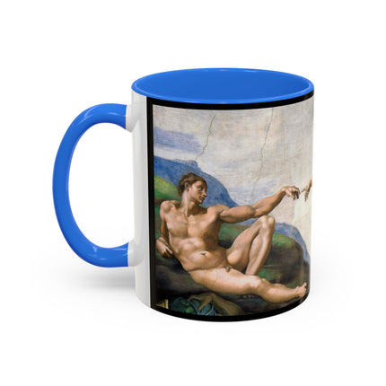 The Creation of Adam by Michelangelo Buonarroti Colorful Mugs (11oz, 15oz)