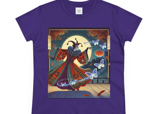 Court Magician with Ghost Butterflies Women's Midweight Cotton Tee
