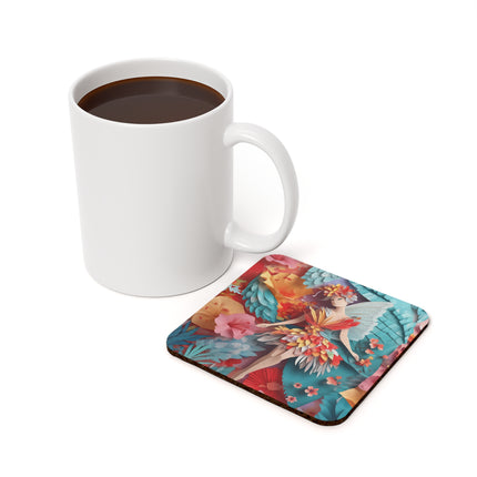 Hibiscus Fairy Cork Back Coaster