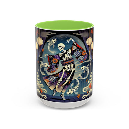Skeleton Kabuki Performer Colorful Mugs (11oz, 15oz)