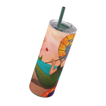 Mermaid with Parasol and Cupid by George Barbier Skinny Matte Tumbler, 20oz