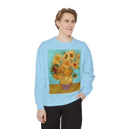 Vase with Twelve Sunflowers by Vincent Van Gogh Unisex Garment-Dyed Sweatshirt