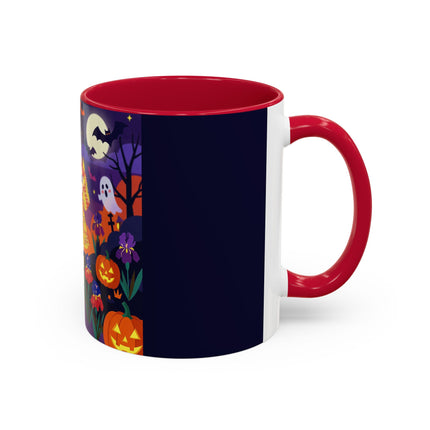 🌙🎃 The Moonlit Garden Masquerade Colorful Mug – Floral Halloween Charm