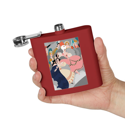 Celestial Masquerade Stainless Steel Flask – Theatrical Elegance & Floating Whimsy